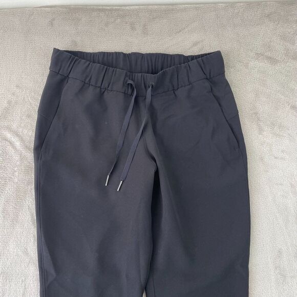 Lululemon Woven Pants Women 6 Black On The Fly Wrinkle Free Pockets Drawstring - Picture 8 of 16